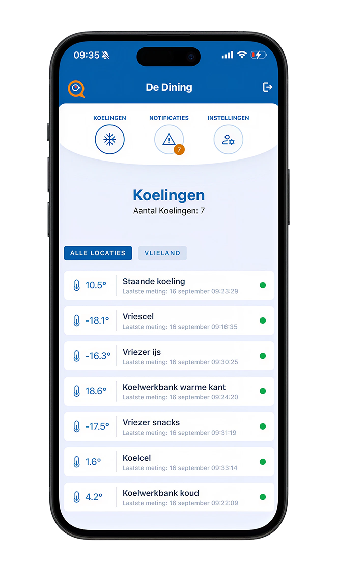 Albird App Overzicht Koelingen Mockup